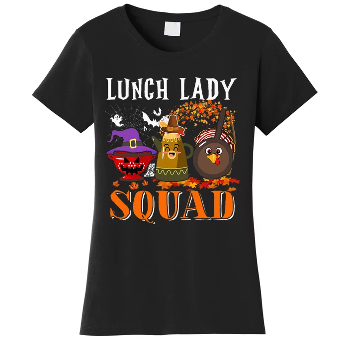 Spooky Squad Festive Ghosts for Thanksgiving & Halloween Women's T-Shirt