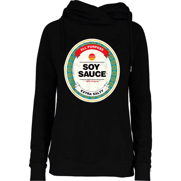 Soy Sauce Funny Costume Vegan Soy Sauce Funny Sushi Matching Group Halloween Womens Funnel Neck Pullover Hood