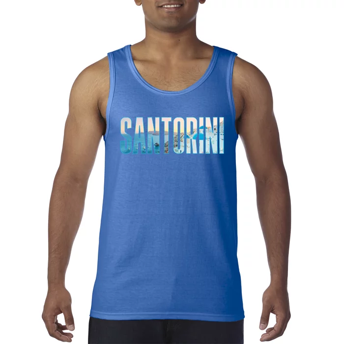 Santorini Souvenir For Couple Or Family Summer Vacay Graphic Gift Tank Top