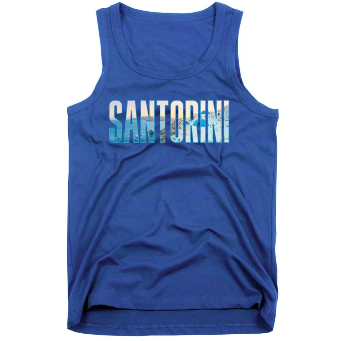 Santorini Souvenir For Couple Or Family Summer Vacay Graphic Gift Tank Top