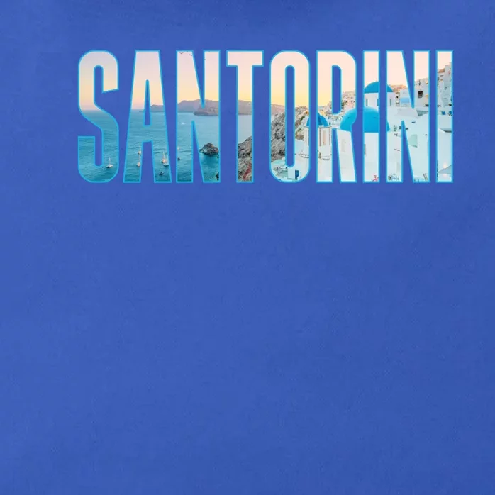 Santorini Souvenir For Couple Or Family Summer Vacay Graphic Gift Zip Tote Bag