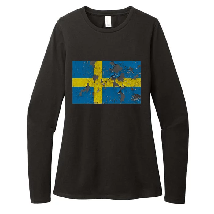 Sweden Stone Flag Womens CVC Long Sleeve Shirt