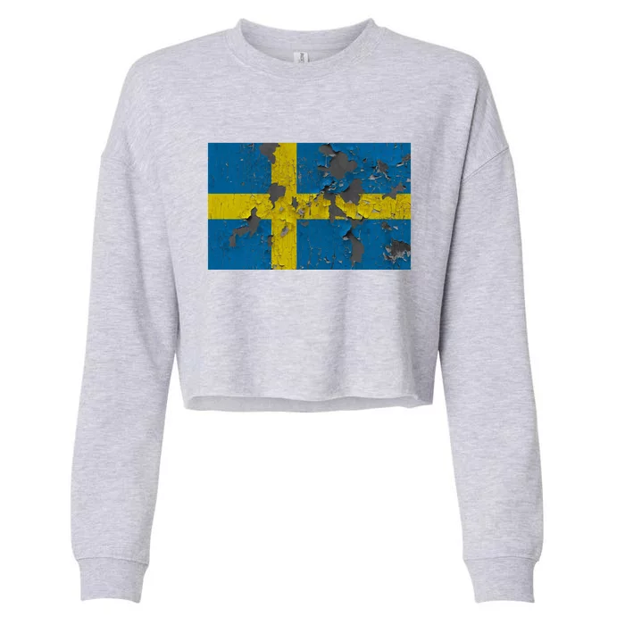 Sweden Stone Flag Cropped Pullover Crew