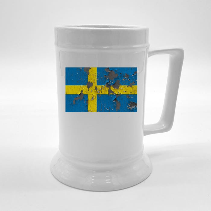 Sweden Stone Flag Front & Back Beer Stein