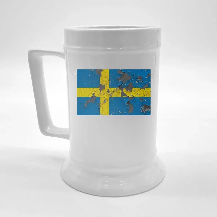 Sweden Stone Flag Front & Back Beer Stein