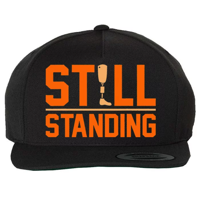 Still Standing Funny Leg Amputee Prosthetic Surgery Graphic Wool Snapback Cap