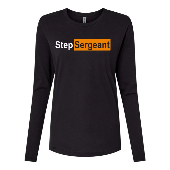 Step Sergeant Funny Military Womens Cotton Relaxed Long Sleeve T-Shirt