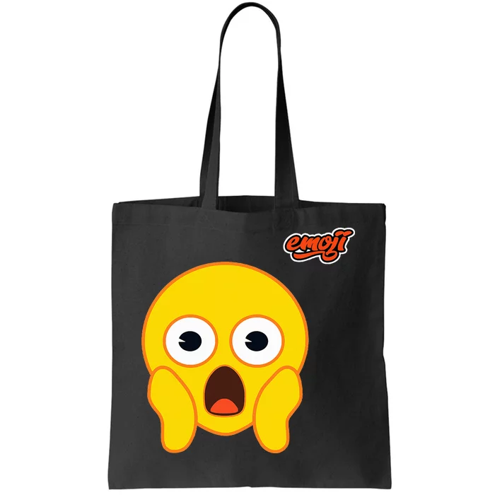 Scared Screaming Face Flat Tote Bag