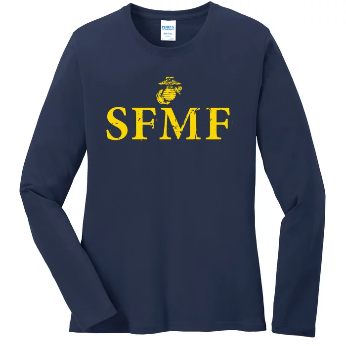 SFMF Semper Fi US Marines Ladies Long Sleeve Shirt