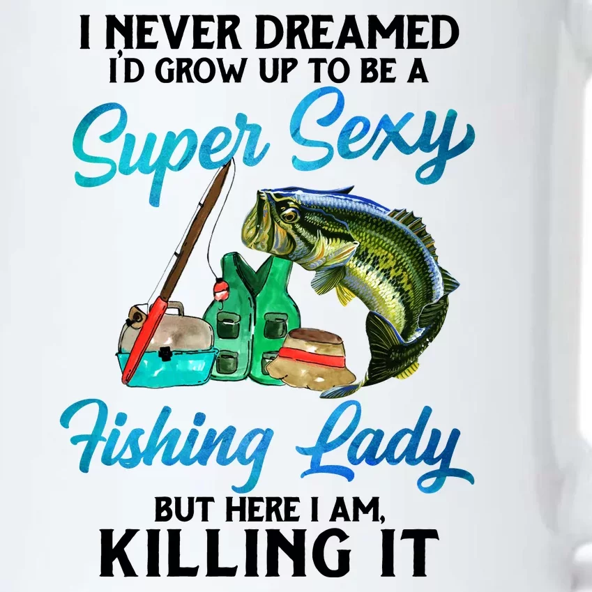 Super Sexy Fishing Lady Fish Lover Black Color Changing Mug