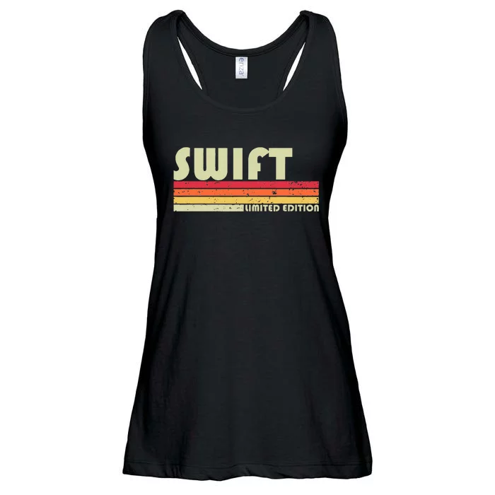 S.W.I.F.T Surname Funny Retro Vintage 80s 90s Birthday Reunion Ladies Essential Flowy Tank