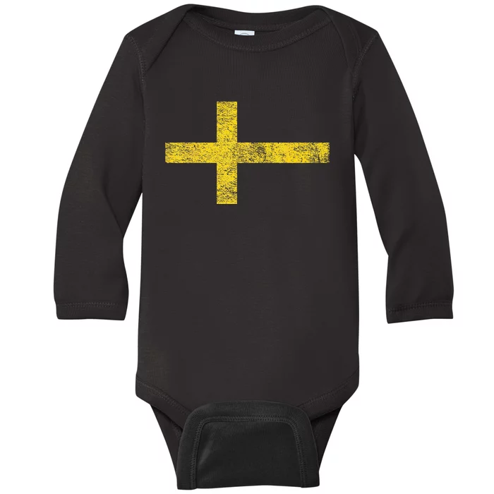 SWEDEN SWEDISH FLAG SVENSKA SVERIGE NORDIC CROSS Baby Long Sleeve Bodysuit