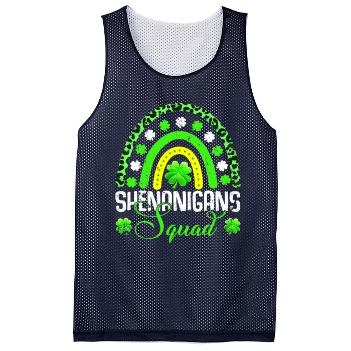 Shenanigans Squad Funny St Patricks Day Costume Rainbow Gift Mesh Reversible Basketball Jersey Tank