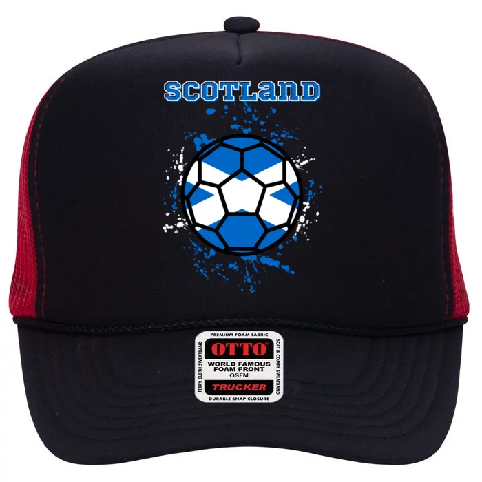 Soccer Scotland Funny High Crown Mesh Trucker Hat