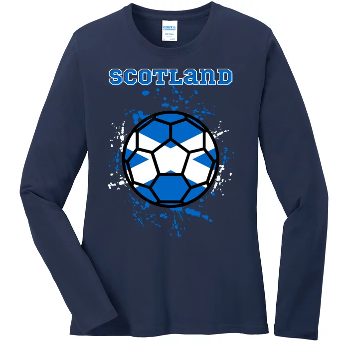 Soccer Scotland Funny Ladies Long Sleeve Shirt