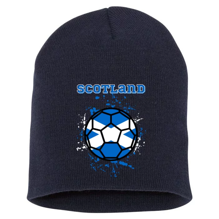 Soccer Scotland Funny Short Acrylic Beanie