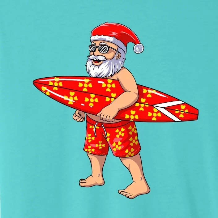 Surfing Santa For Hawaiian Surf Christmas ChromaSoft Performance T-Shirt