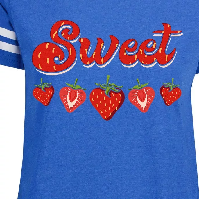 Sweet Strawberries Fruitarian Strawberry Berry Fruit Lover Enza Ladies Jersey Football T-Shirt