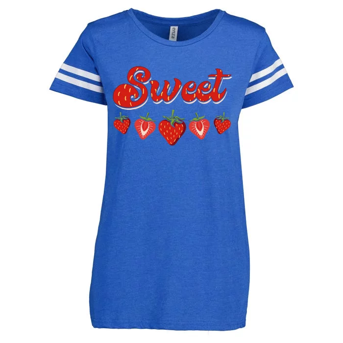 Sweet Strawberries Fruitarian Strawberry Berry Fruit Lover Enza Ladies Jersey Football T-Shirt