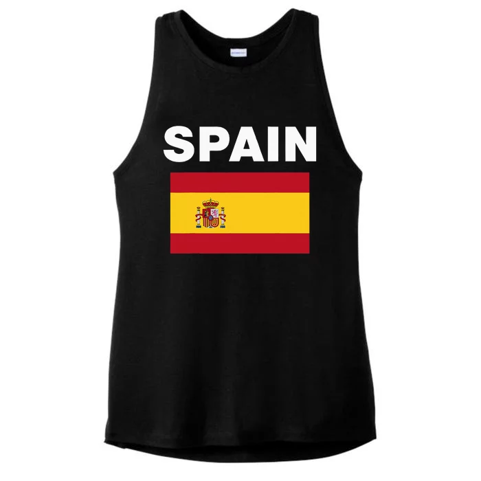 Spain Spanish Flag Heritage Ladies Tri-Blend Wicking Tank