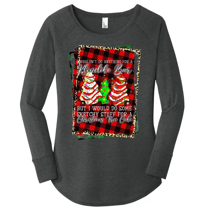 Sketchy Stuff For Some Christmas Tree Cakes Debbie Pajama Women's Perfect Tri Tunic Long Sleeve Shirt