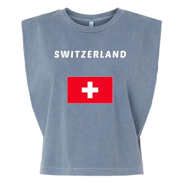 Switzerland Swiss Flag Garment-Dyed Women's Muscle Tee