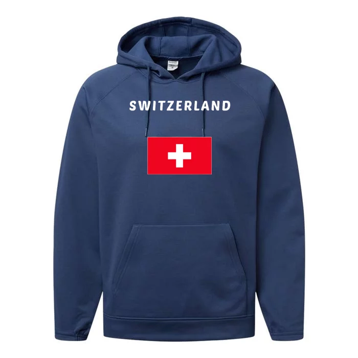 Switzerland Swiss Flag Performance Fleece Hoodie