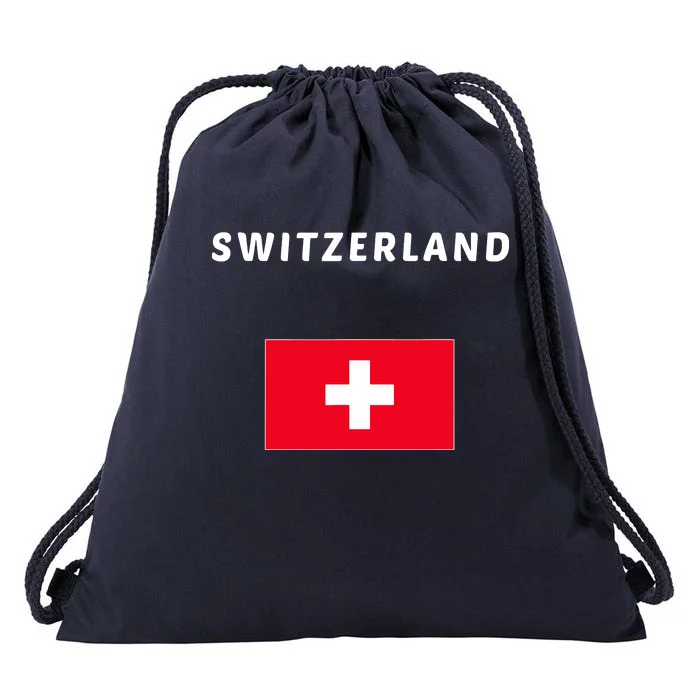 Switzerland Swiss Flag Drawstring Bag