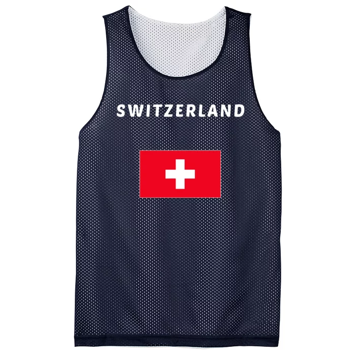 Switzerland Swiss Flag Mesh Reversible Basketball Jersey Tank