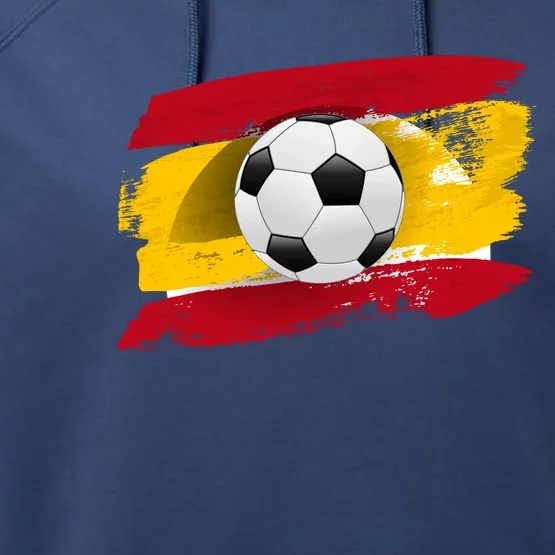 Spain Soccer Flag Performance Fleece Hoodie