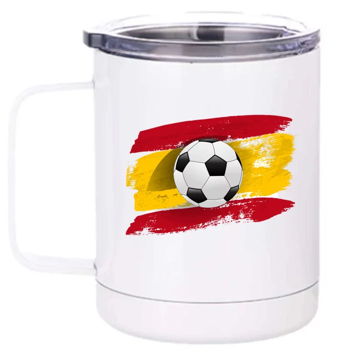 Spain Soccer Flag Front & Back 12oz Stainless Steel Tumbler Cup