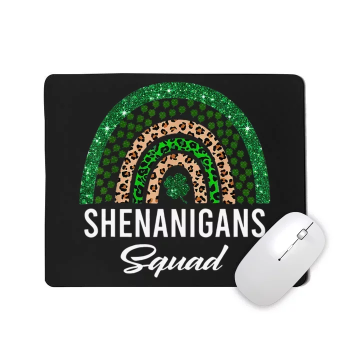 Shenanigans Squad Funny St Patricks Day Costume Rainbow Mousepad