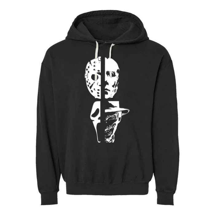 Supervillain Scary Faces Halloween Garment-Dyed Fleece Hoodie