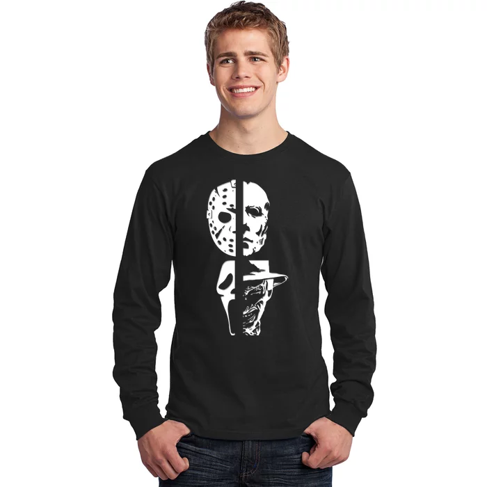 Supervillain Scary Faces Halloween Long Sleeve Shirt