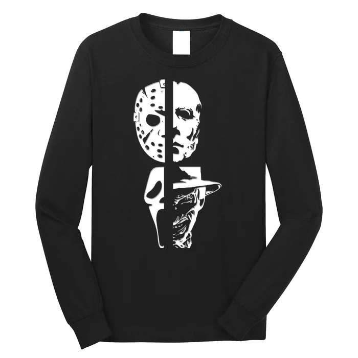 Supervillain Scary Faces Halloween Long Sleeve Shirt