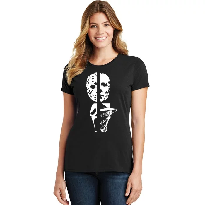 Supervillain Scary Faces Halloween Women's T-Shirt