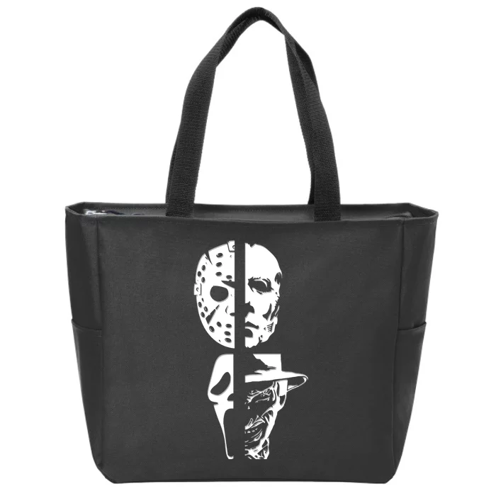 Supervillain Scary Faces Halloween Zip Tote Bag