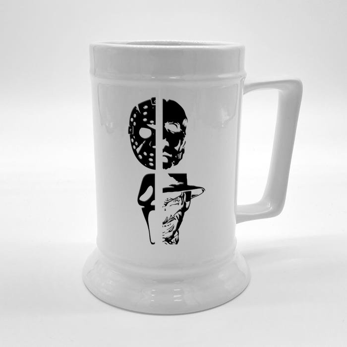 Supervillain Scary Faces Halloween Front & Back Beer Stein