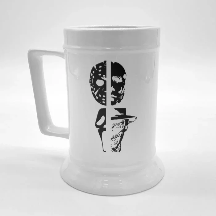 Supervillain Scary Faces Halloween Front & Back Beer Stein