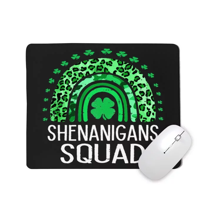 Shenanigans Squad Funny St Patricks Day Costume Rainbow Mousepad