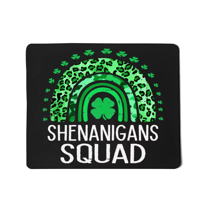 Shenanigans Squad Funny St Patricks Day Costume Rainbow Mousepad