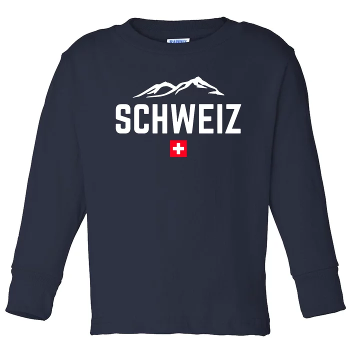 SUISSE SWITZERLAND Flag Toddler Long Sleeve Shirt