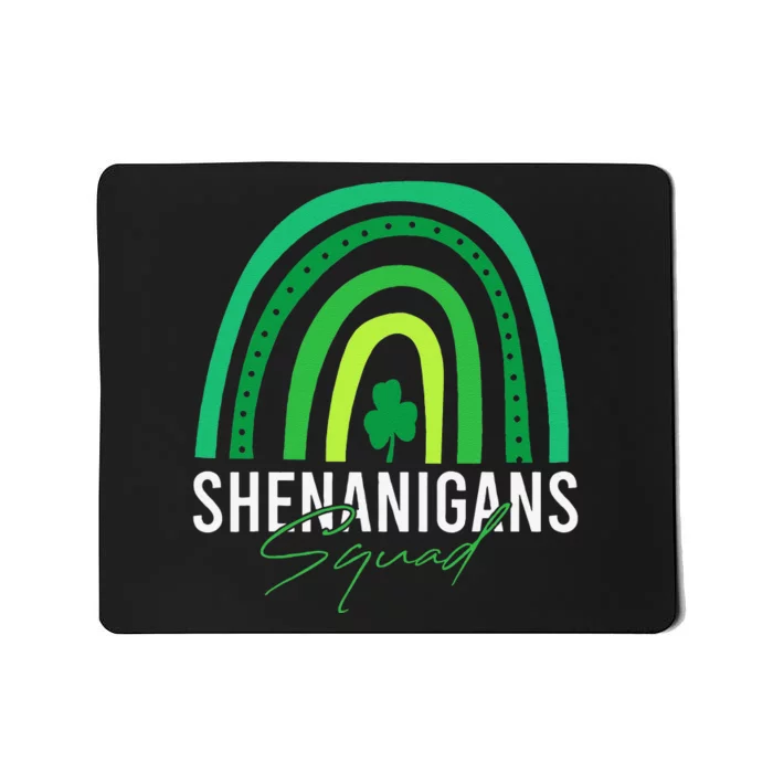 Shenanigans Squad Funny St Patricks Day Costume Rainbow Mousepad