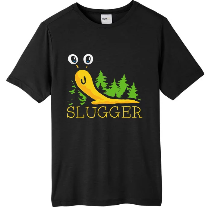 Slugger Slug – Funny Banana Slug Expert Baseball Game Player ChromaSoft Performance T-Shirt