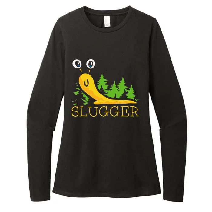 Slugger Slug – Funny Banana Slug Expert Baseball Game Player Womens CVC Long Sleeve Shirt