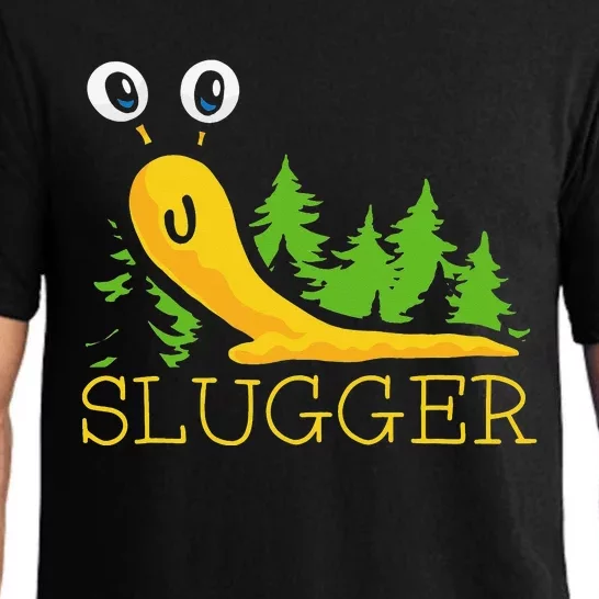 Slugger Slug – Funny Banana Slug Expert Baseball Game Player Pajama Set