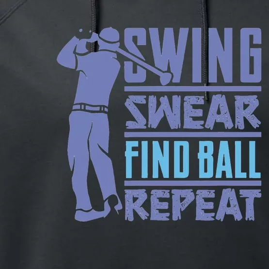 Swing Swear Find Golf cart golfer costume golfing Performance Fleece Hoodie