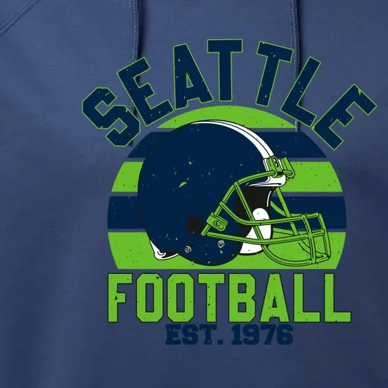 Seattle Seahawk Football Est 1976 Team Supporter Performance Fleece Hoodie