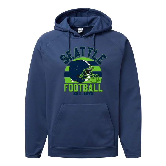 Seattle Seahawk Football Est 1976 Team Supporter Performance Fleece Hoodie