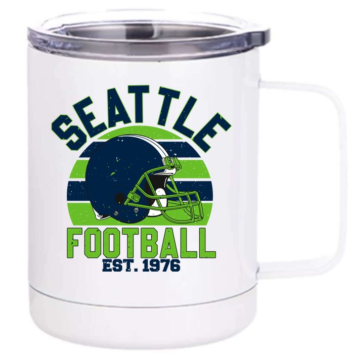 Seattle Seahawk Football Est 1976 Team Supporter Front & Back 12oz Stainless Steel Tumbler Cup